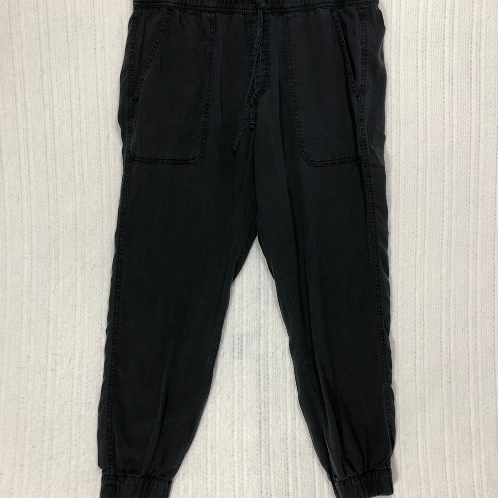 Orvis Womens Black Lyocell Jogger Pants Elastic Waist Drawstring Size Large
